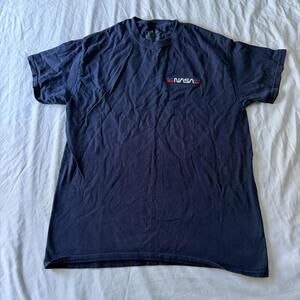 Vintage Retrofit NASA Embroidered Patch Navy T-Shirt Size M 90s Retro